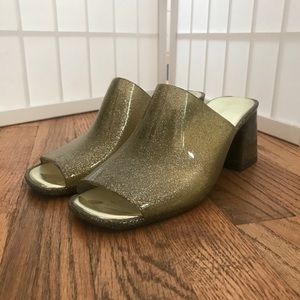 Jeffrey Campbell, Gold jelly, Heel Mule Sandals